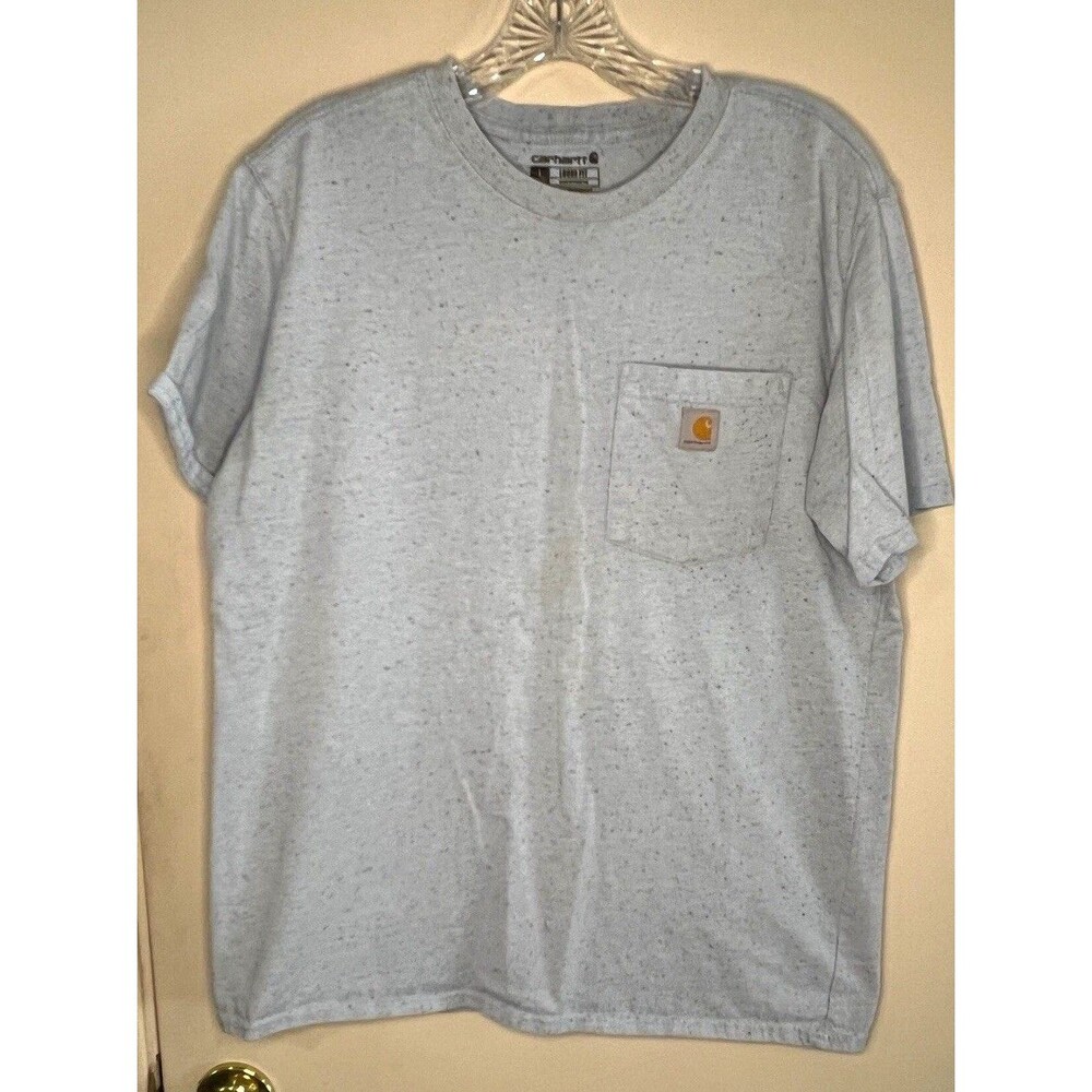 Carhartt Boys L 12-14 blue speckled pocket T shirt loose fit